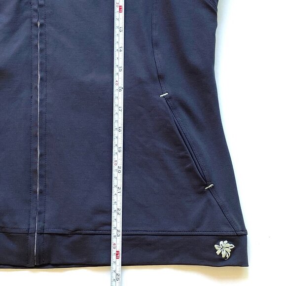 Tommy Bahama 18 Golf Womens Jacket Size L Navy Zip Up Nylon Spandex Performance - Picture 9 of 10